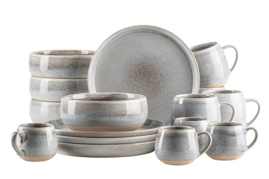 Marea Frühstückset | 16-tlg. | Grau | Steinzeug