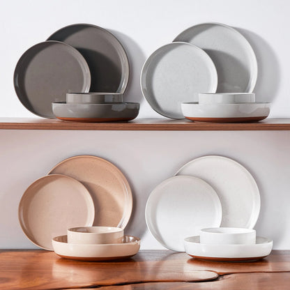 "Ivory - Pure" Kollektion | 16/32/48-tlg. Geschirr Set | Bunt | Steingut - Töpferkunst | Steingut Geschirrsets