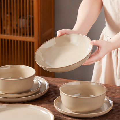 "Chic" Kollektion | 16-tlg. Geschirr Set | Beige | Steingut