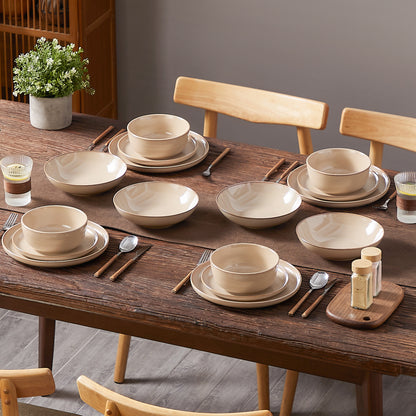 "Chic" Kollektion | 16-tlg. Geschirr Set | Beige | Steingut