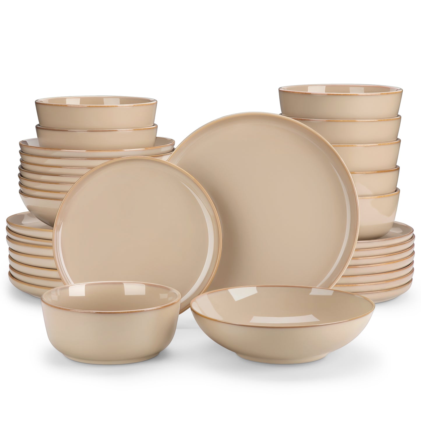 "Chic" Kollektion | 16-tlg. Geschirr Set | Beige | Steingut