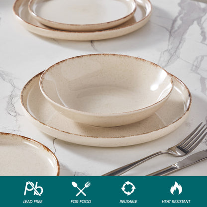 Chic Geschirr-Set 24-teilig, Beige – Steingut
