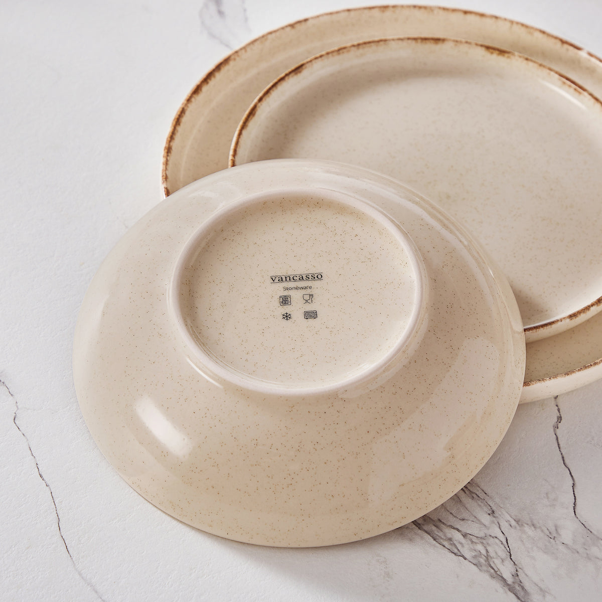 Chic Geschirr-Set 24-teilig, Beige – Steingut