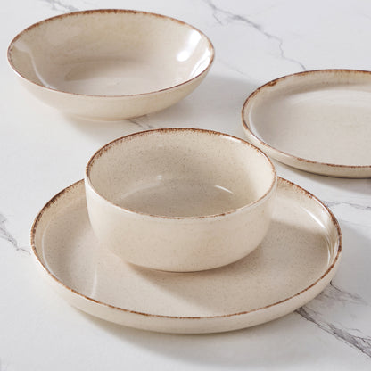 Chic Geschirr-Set 24-teilig, Beige – Steingut