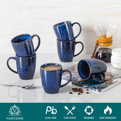 Color Tassen-Set 6-teilig, 360/480 ml, Blau – Steingut – 360 ml