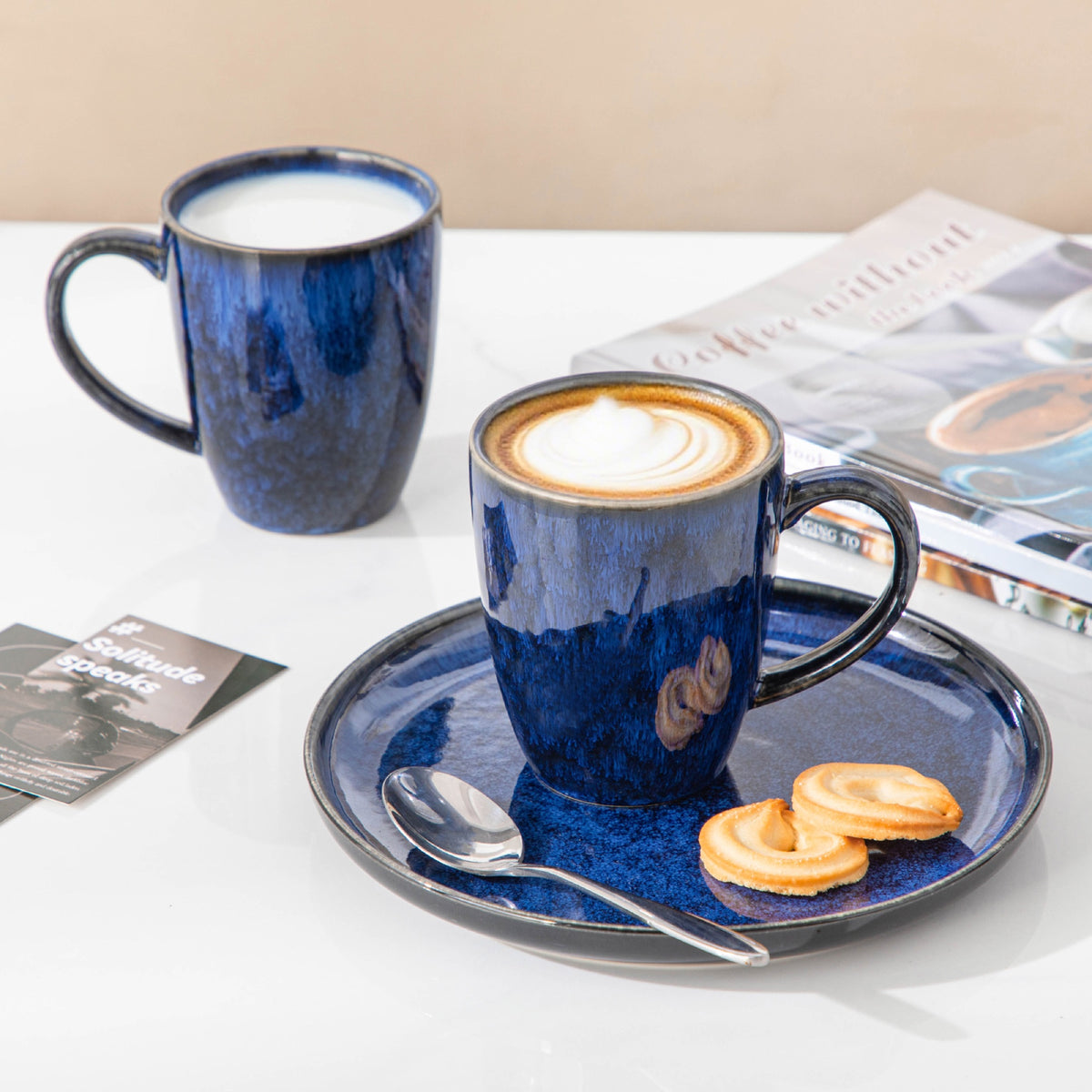 Color Tassen-Set 6-teilig, 360/480 ml, Blau – Steingut – 360 ml
