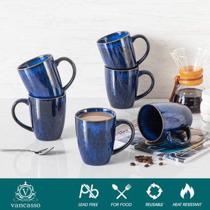 Color Tassen-Set 6-teilig, 360/480 ml, Blau – Steingut – 480 ml