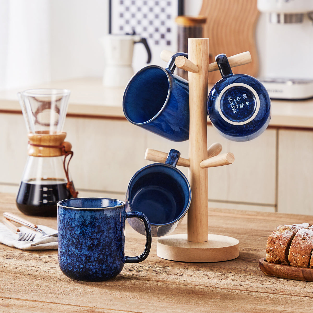 Color Pure Becher-Set 4-teilig, 480 ml, Blau – Steingut