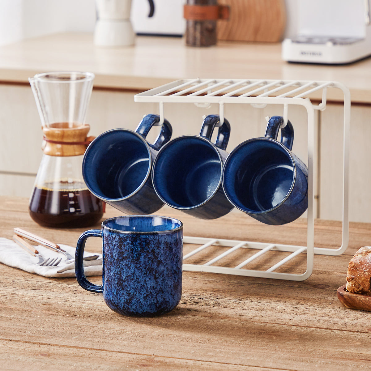Color Pure Becher-Set 4-teilig, 480 ml, Blau – Steingut