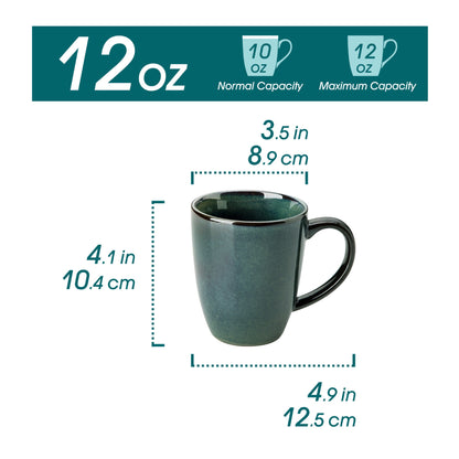 Color Tassen-Set 6-teilig, 360/480 ml, Grün – Steingut – 360 ml