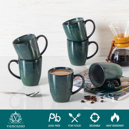 Color Tassen-Set 6-teilig, 360/480 ml, Grün – Steingut – 360 ml