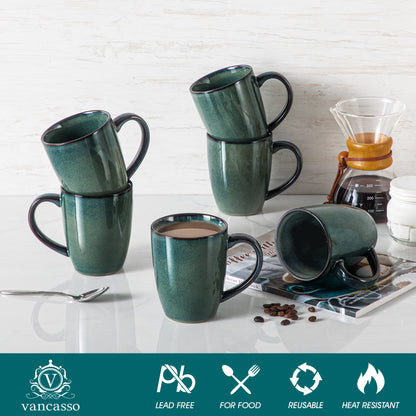 Color Tassen-Set 6-teilig, 360/480 ml, Grün – Steingut – 480 ml