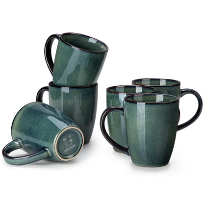 Color Tassen-Set 6-teilig, 360/480 ml, Grün – Steingut – 480 ml