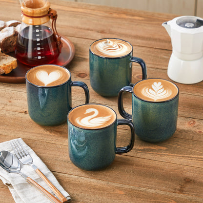 Color Pure Becher-Set 4-teilig, 480 ml, Grün – Steingut
