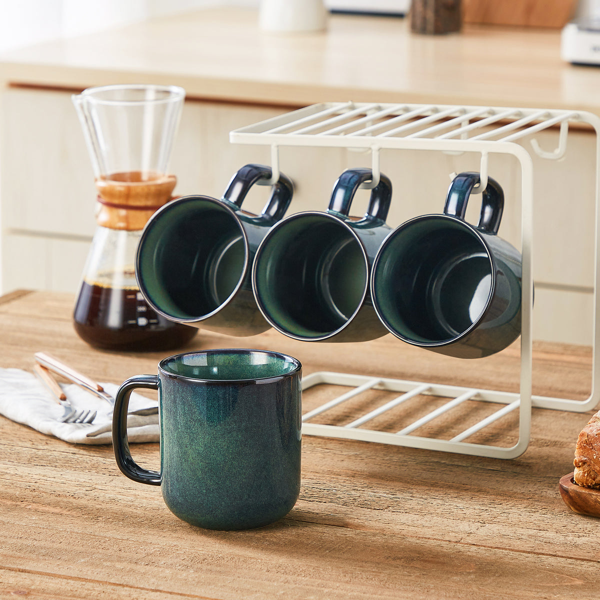 Color Pure Becher-Set 4-teilig, 480 ml, Grün – Steingut
