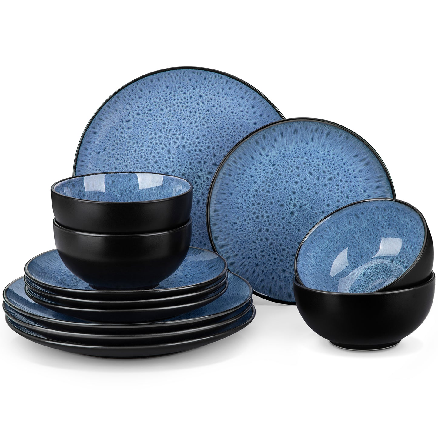 "Bubble" collection | 16/32/48-piece tableware set | Blue | Stoneware