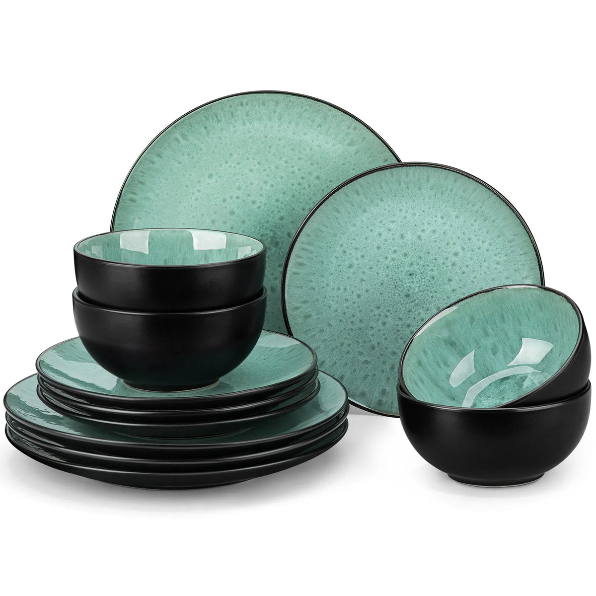 Bubble turquoise tableware set 12 – Töpferkunst