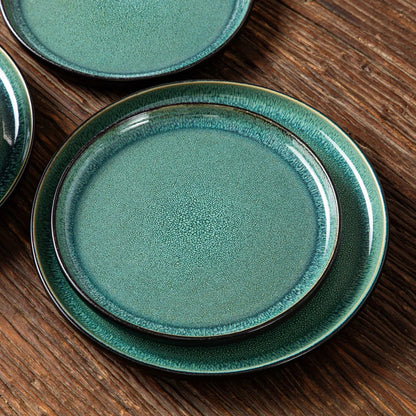 "Chic" Kollektion | 12/18/36-tlg. Geschirr Set | Grün, Schwarz | Steingut - Töpferkunst | Steingut Geschirrsets