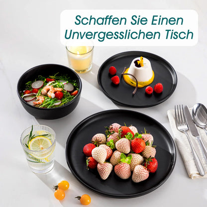 "Chic" Kollektion | 18/36-tlg. Geschirr Set | Schwarz | Steingut