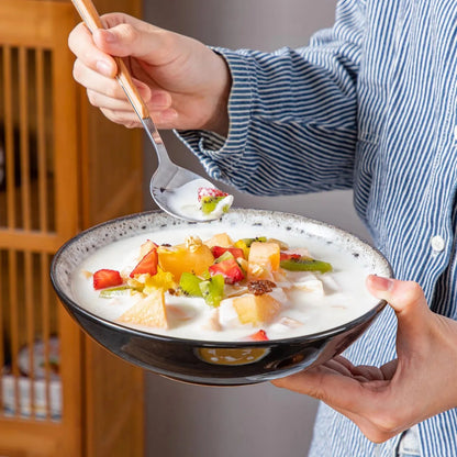 "Chic" Kollektion | 16/24-tlg. Geschirr Set | Weiß, Schwarz | Steingut - Töpferkunst | Steingut Geschirrsets