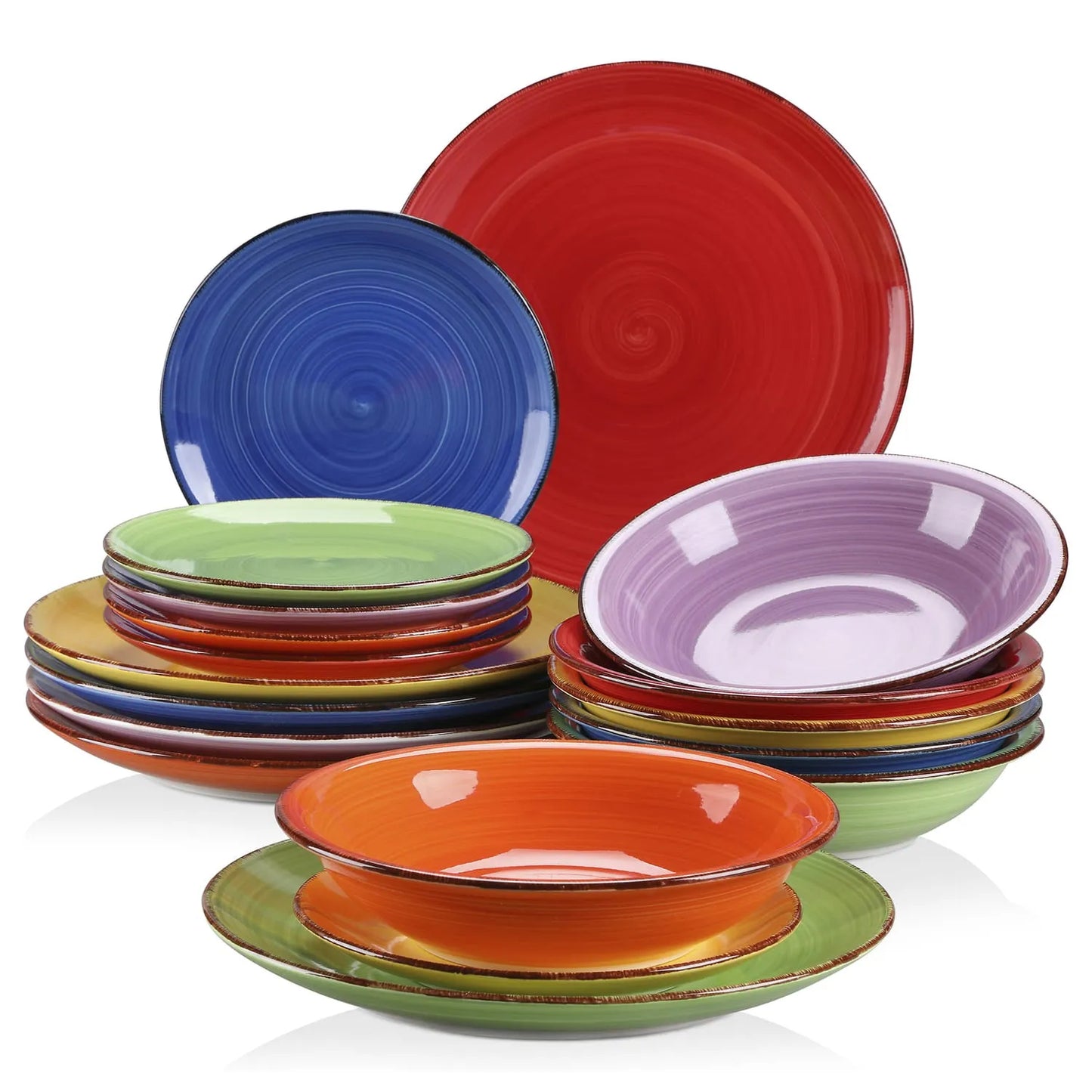 "Circle" collection | 18/36-piece tableware set | Colorful | Stoneware