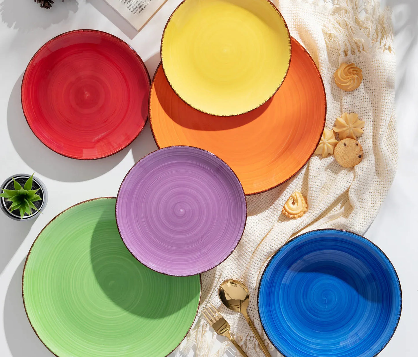 "Circle" collection | 18/36-piece tableware set | Colorful | Stoneware