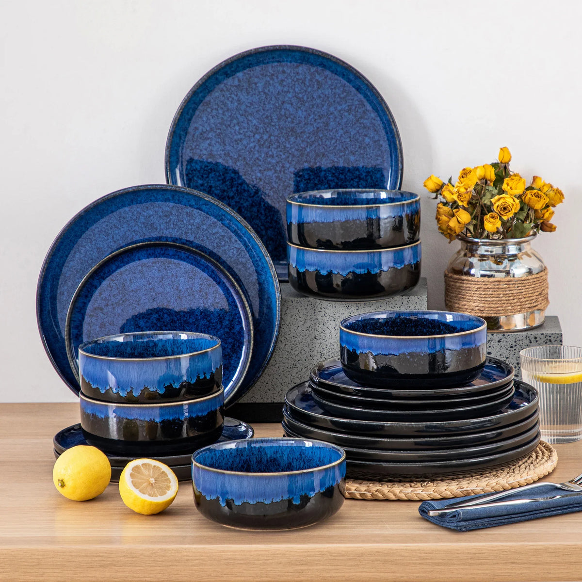 Color Pure Geschirrset Blau 18/36-tlg – Töpferkunst