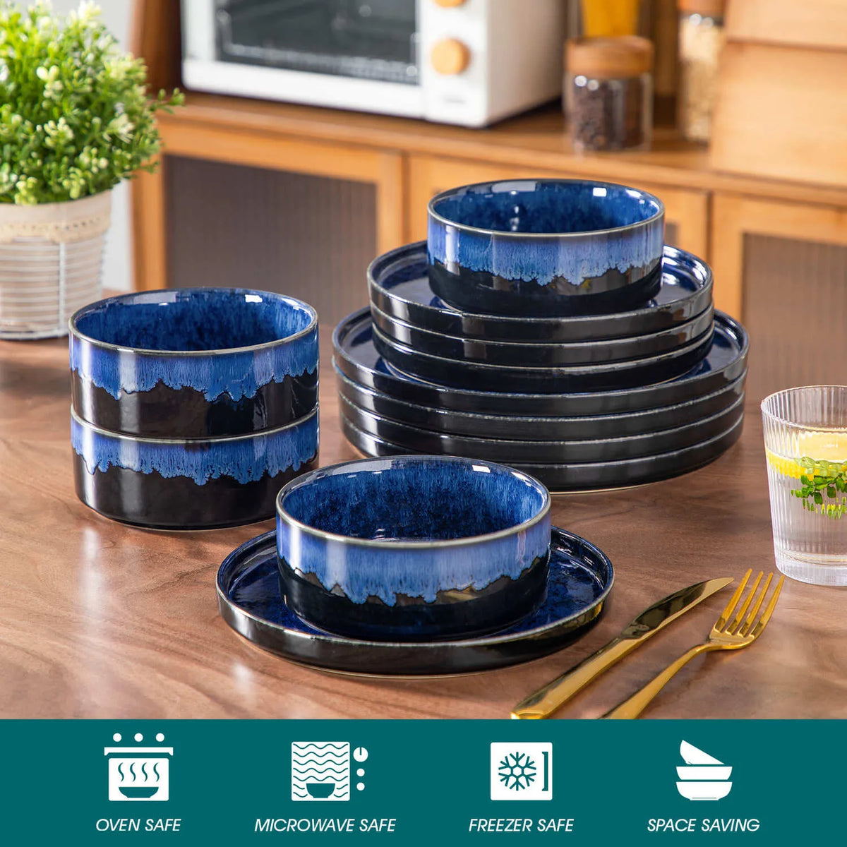 Color Pure blau Tafelservice – Töpferkunst