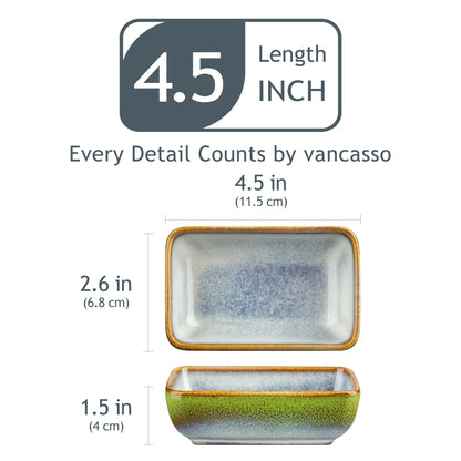 "Color square" Kollektion | 4/8/12-tlg. Dipschalen Sets | Grün/Grau | Steingut - Töpferkunst | Steingut Geschirrsets