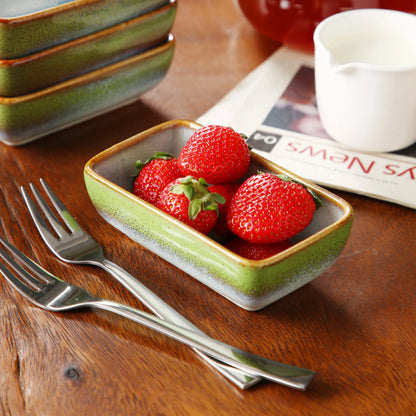 "Color square" Kollektion | 4/8/12-tlg. Dipschalen Sets | Grün/Grau | Steingut - Töpferkunst | Steingut Geschirrsets