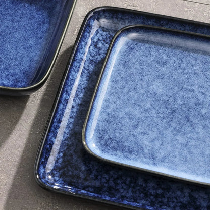 "Color square" Kollektion | 16/32/48-tlg. Geschirr Set | Blau | Steingut - Töpferkunst | Steingut Geschirrsets
