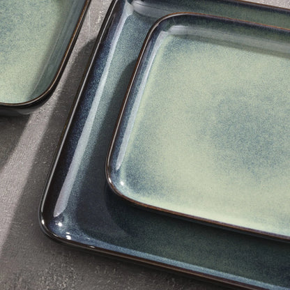 "Color square" Collection | 12/24/36-piece Dinnerware Set | Green | Stoneware