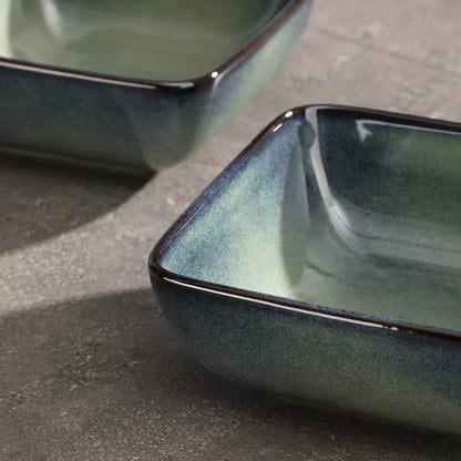 "Color square" Collection | 12/24/36-piece Dinnerware Set | Green | Stoneware