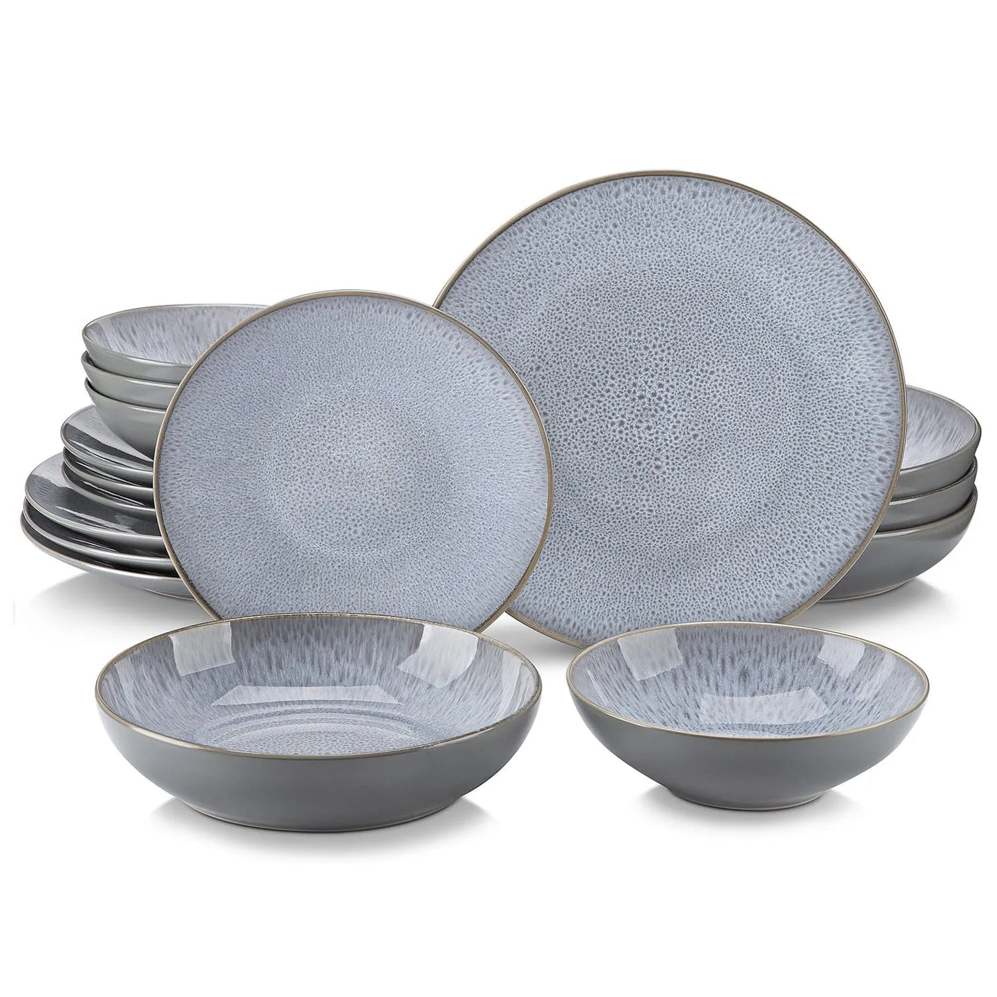 "Elegance" collection | Tableware set 16/32/48 pcs. | grey | stoneware