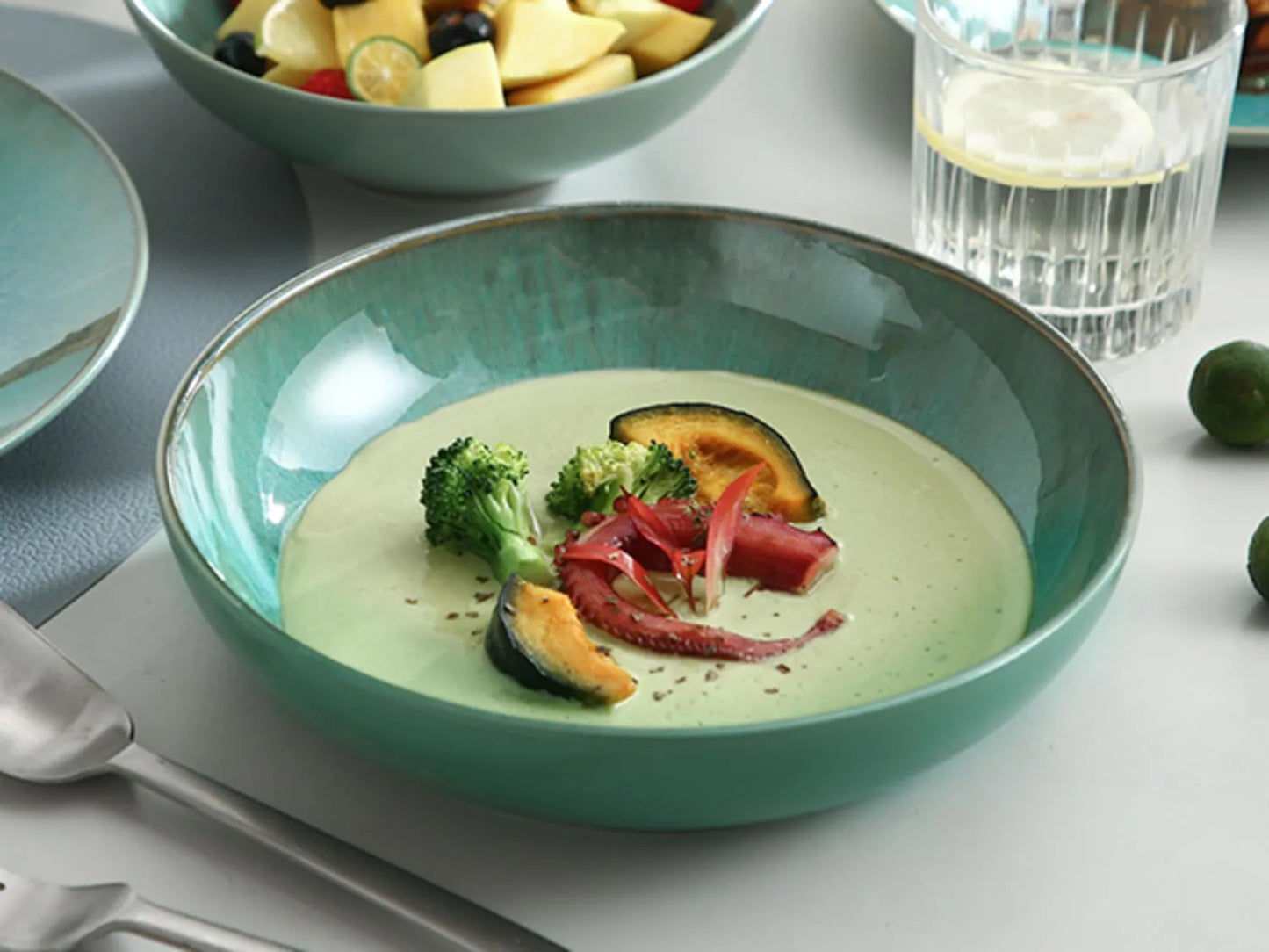 "Elegance" collection | Tableware set 16/32/48 pcs. | green | stoneware