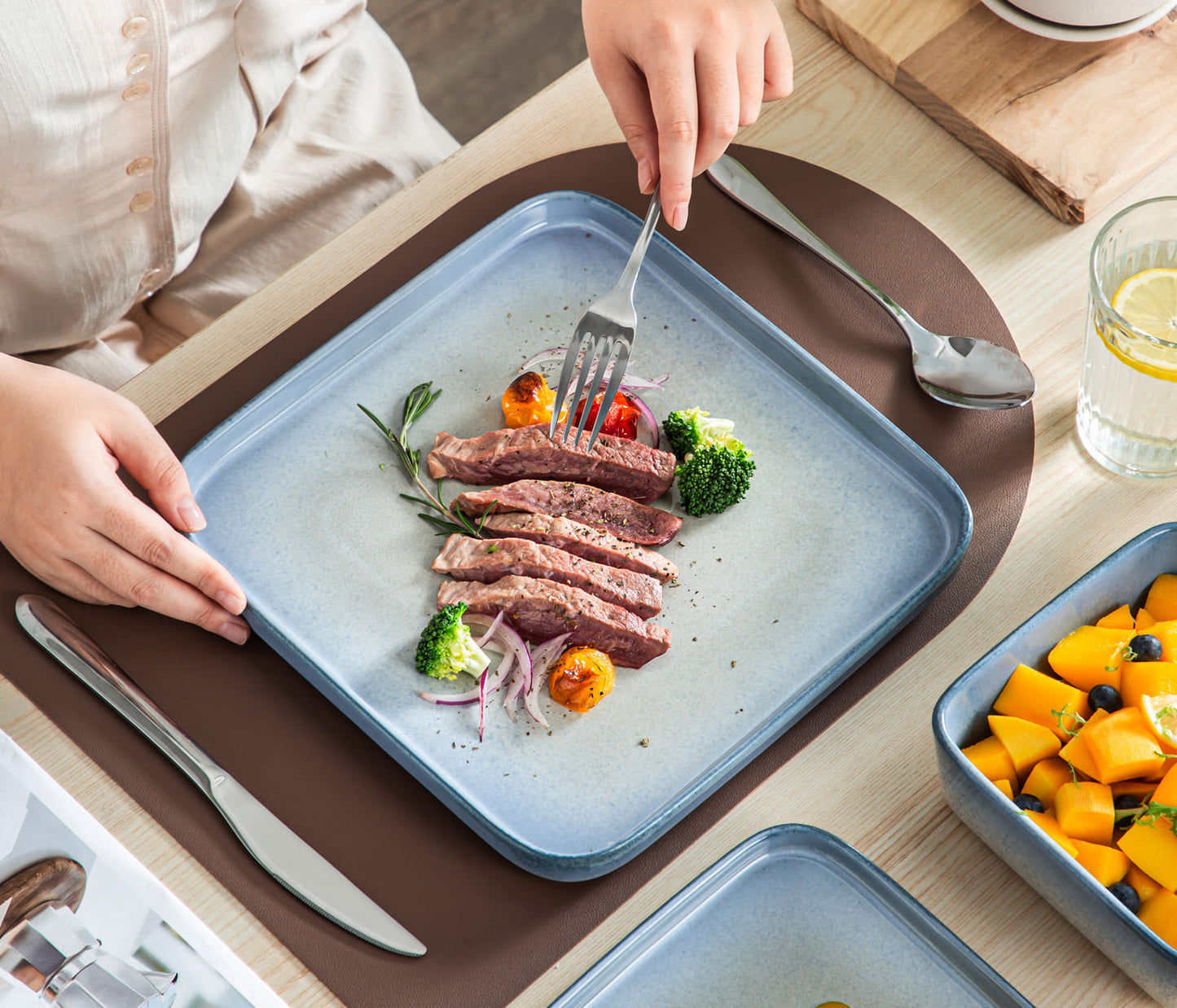 "Color" collection | 16/32/48-piece tableware set | Blue | Stoneware