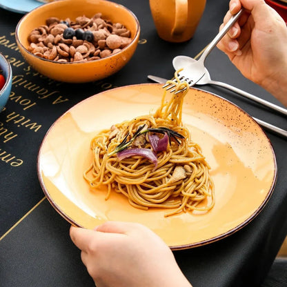 "Retro" Kollektion | Geschirr Set 16/32/48-tlg. | bunt | Steingut - Töpferkunst | Steingut Geschirrsets