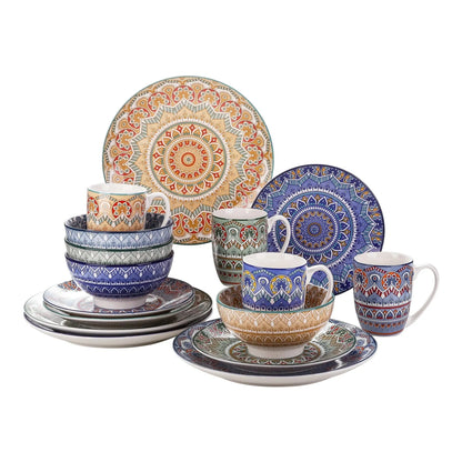 Mandala colorful tableware set – Töpferkunst
