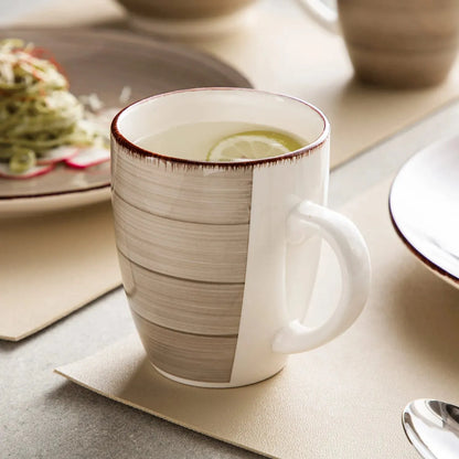 "Spiral" Kollektion | 16/32/48-tlg. Geschirr Set | Braun, Beige | Steingut - Töpferkunst | Steingut Geschirrsets