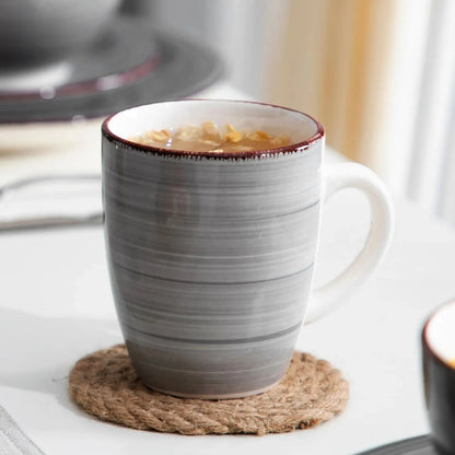 "Spiral" Kollektion | 16/32/48-tlg. Geschirr Set | Grau | Steingut - Töpferkunst | Steingut Geschirrsets