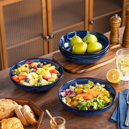 "Color" Kollektion | 4/8/12-tlg. Pasta Teller | Blau | Steingut - Töpferkunst | Steingut Geschirrsets