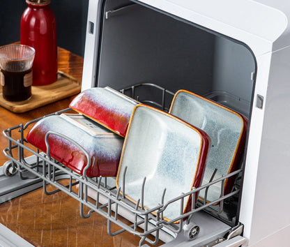 "Color square" Kollektion | 4/8/12-tlg. Dipschalen Set | Rot/grau | Steingut - Töpferkunst | Steingut Geschirrsets