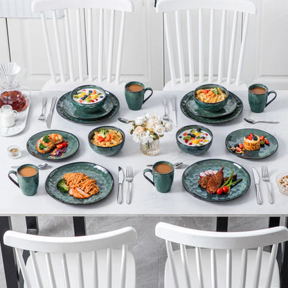 "Color" Kollektion | 16/32/48-tlg. Geschirr Set | Grün | Steingut - Töpferkunst | Steingut Geschirrsets
