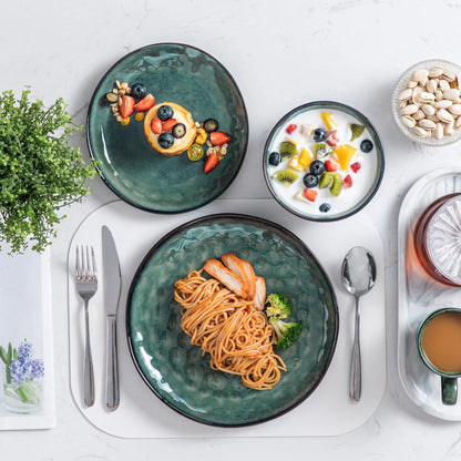 "Color" Kollektion | 16/32/48-tlg. Geschirr Set | Grün | Steingut - Töpferkunst | Steingut Geschirrsets