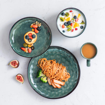 "Color" Kollektion | 16/32/48-tlg. Geschirr Set | Grün | Steingut - Töpferkunst | Steingut Geschirrsets