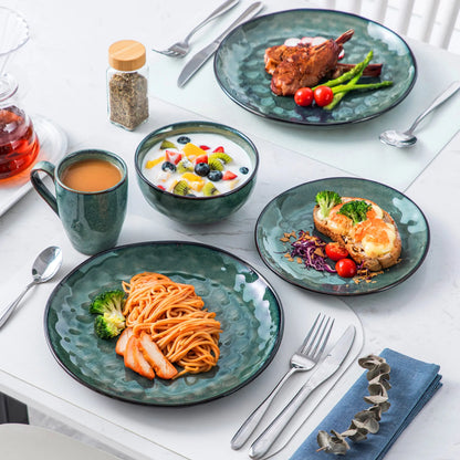 "Color" Kollektion | 16/32/48-tlg. Geschirr Set | Grün | Steingut - Töpferkunst | Steingut Geschirrsets