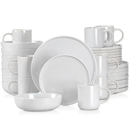 "Glaze" Kollektion | Geschirr Set 16/32/48-tlg. | weiß | Steingut - Töpferkunst | Steingut Geschirrsets
