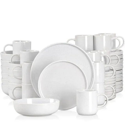 "Glaze" Kollektion | Geschirr Set 16/32/48-tlg. | weiß | Steingut - Töpferkunst | Steingut Geschirrsets